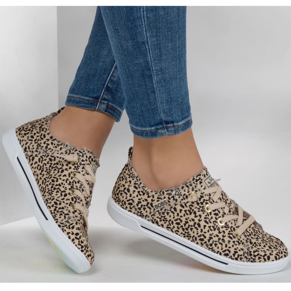 Skecher’s BOBS B Cute 2.0 - On Brand Tan Leopard Print Sneakers